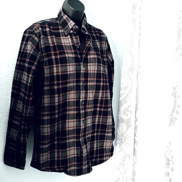 Ridgecut Toughwear Flannel Shirt Black/Gray & Red Plaid Size Small - Picture 3 of 9